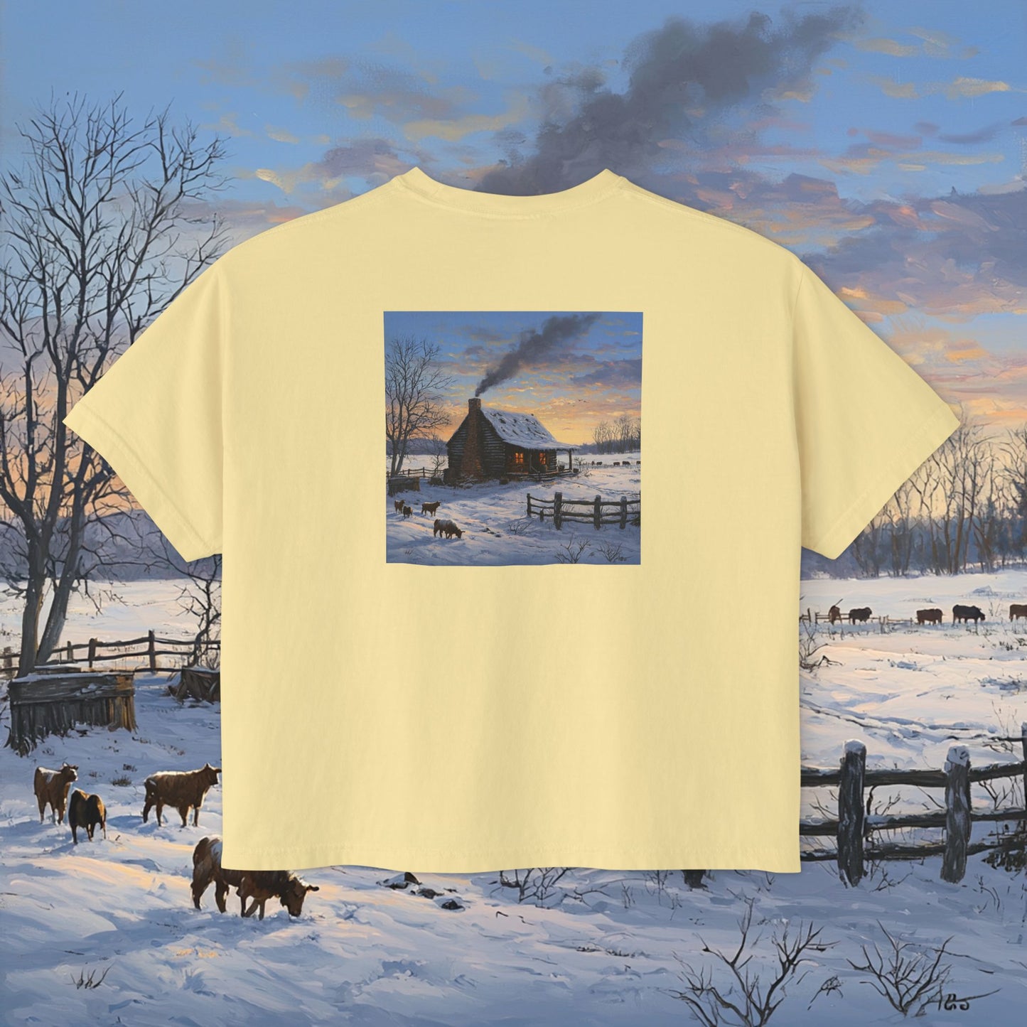 Winter Cabin Boxy Tee