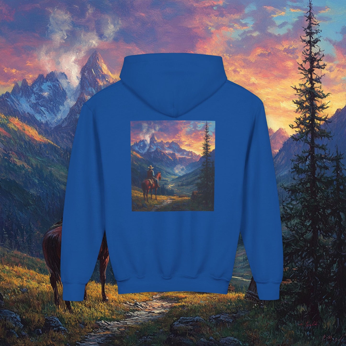 Rocky Mountain Cowboy Kids Hoodie