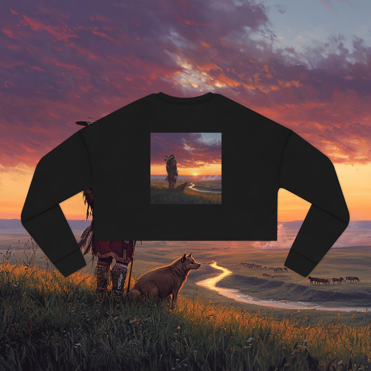 A Warrior's Best Friend Crop Sweatshirt