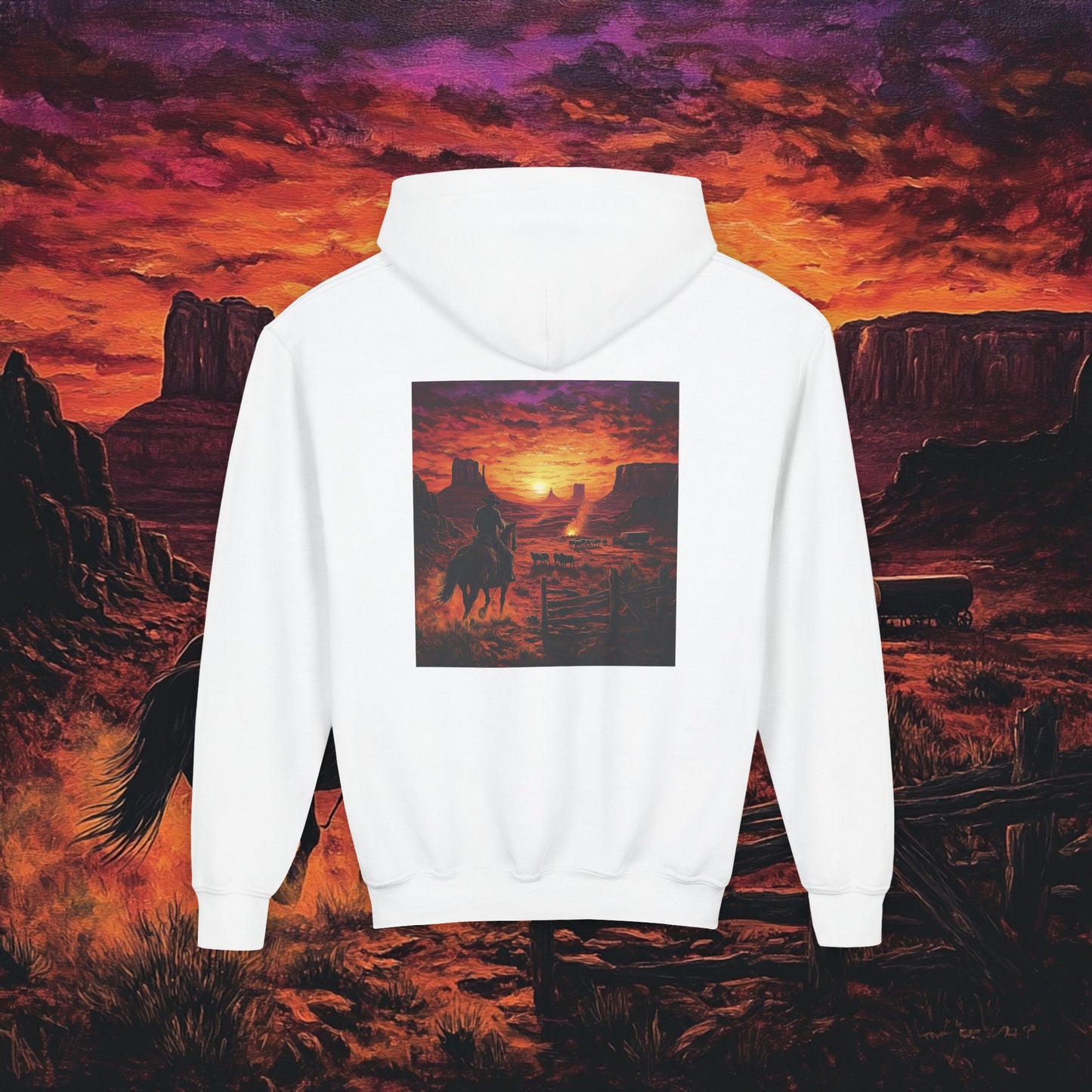 Cowboy Sunset Kids Hoodie
