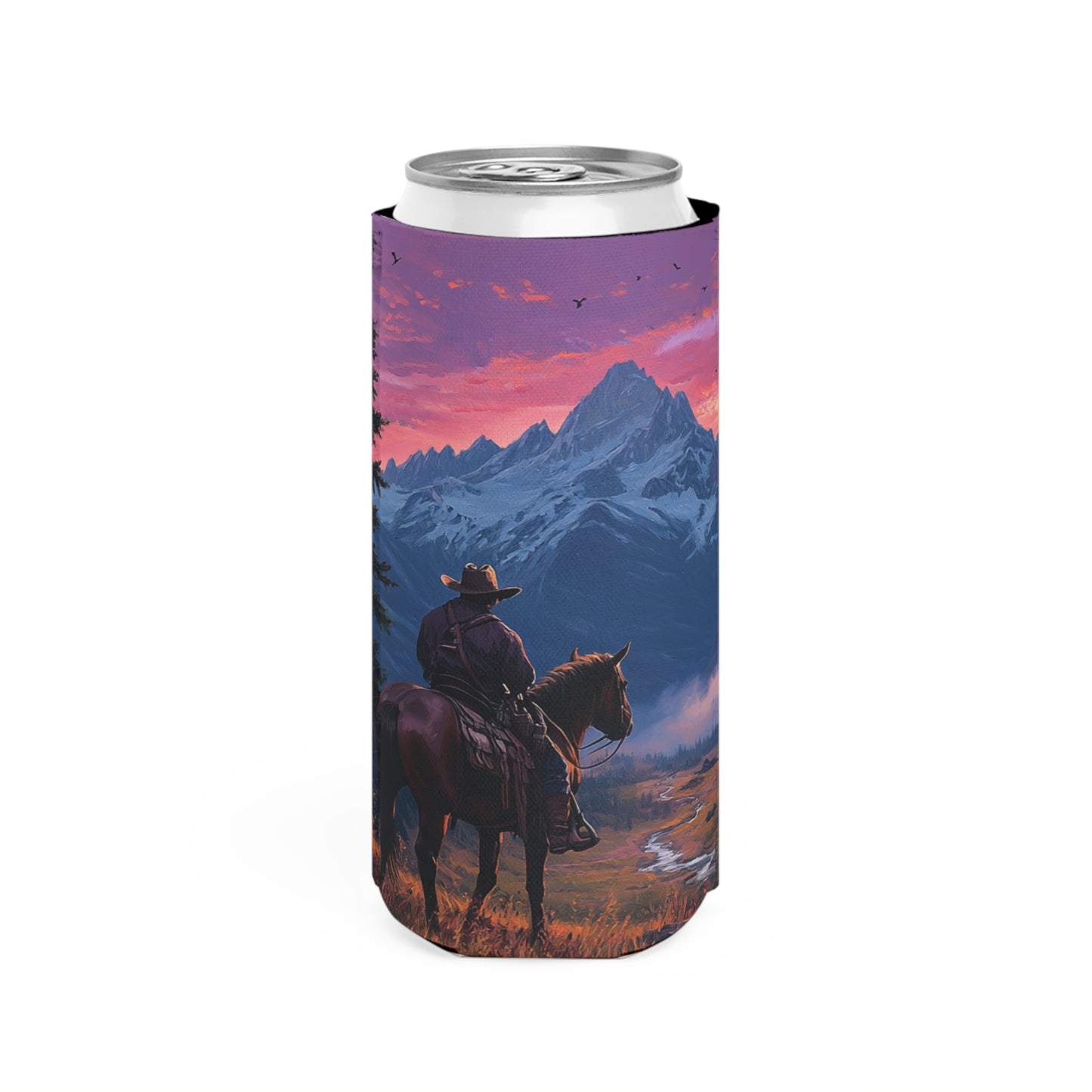 Pink Skies Slim Can Koozie