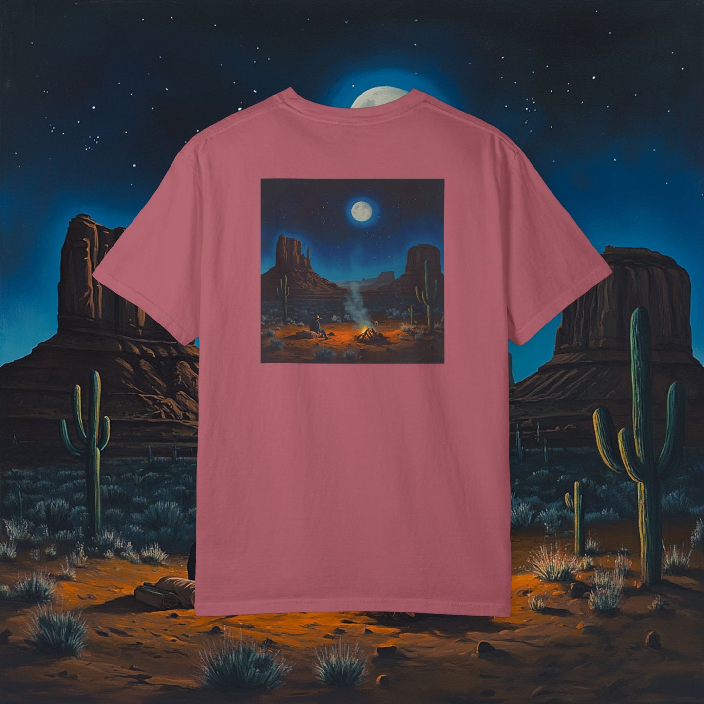 Moonlit Cowboy Campfire T-Shirt