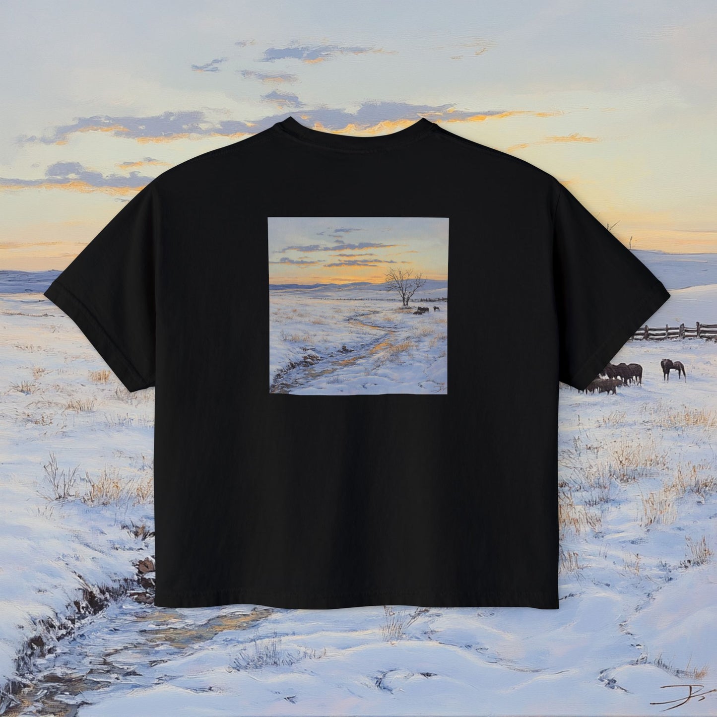 Winter Western Plains Boxy Tee