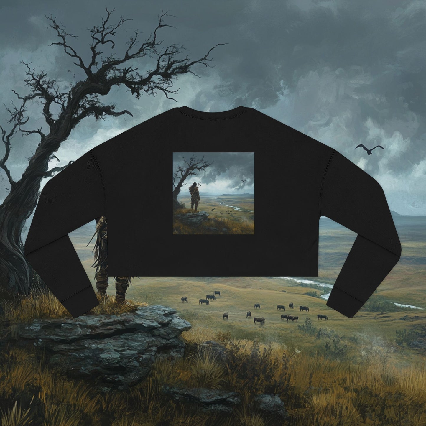 The Watchful Warrior Crop Sweatshirt