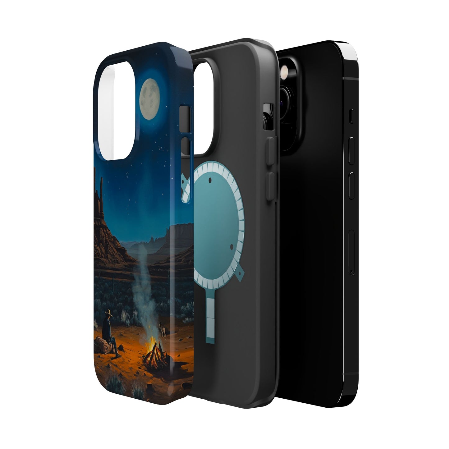 Moonlit Cowboy Campfire Phone Case