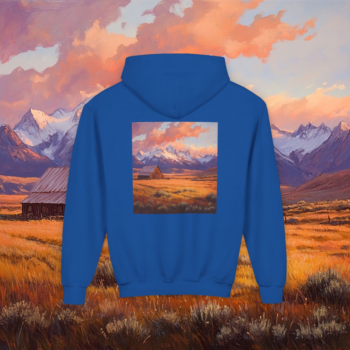 Rustic Prairie Barn Kids Hoodie