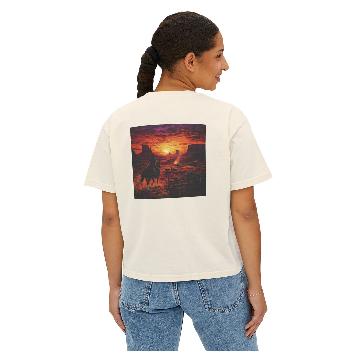 Cowboy Sunset Boxy Tee