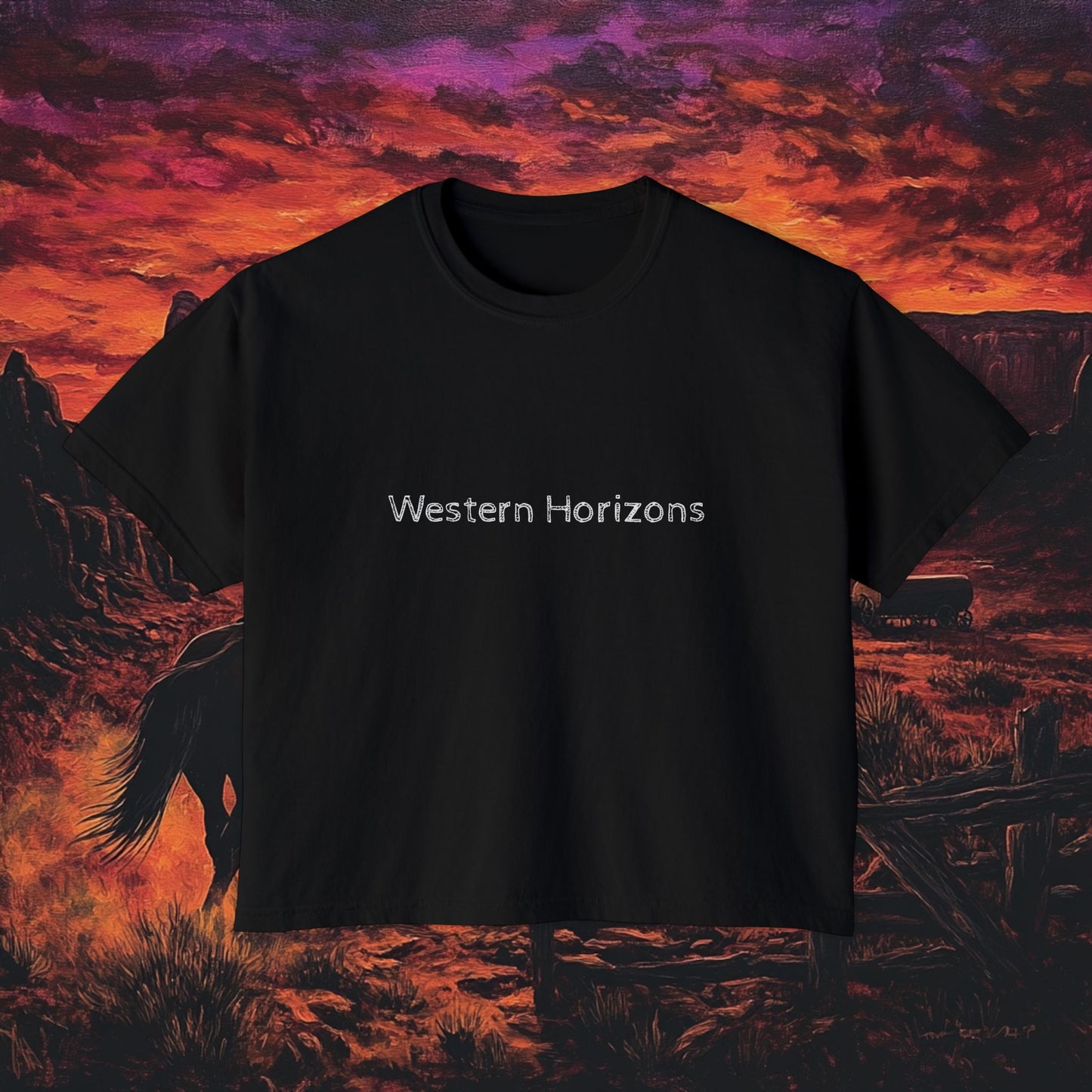 Cowboy Sunset Boxy Tee