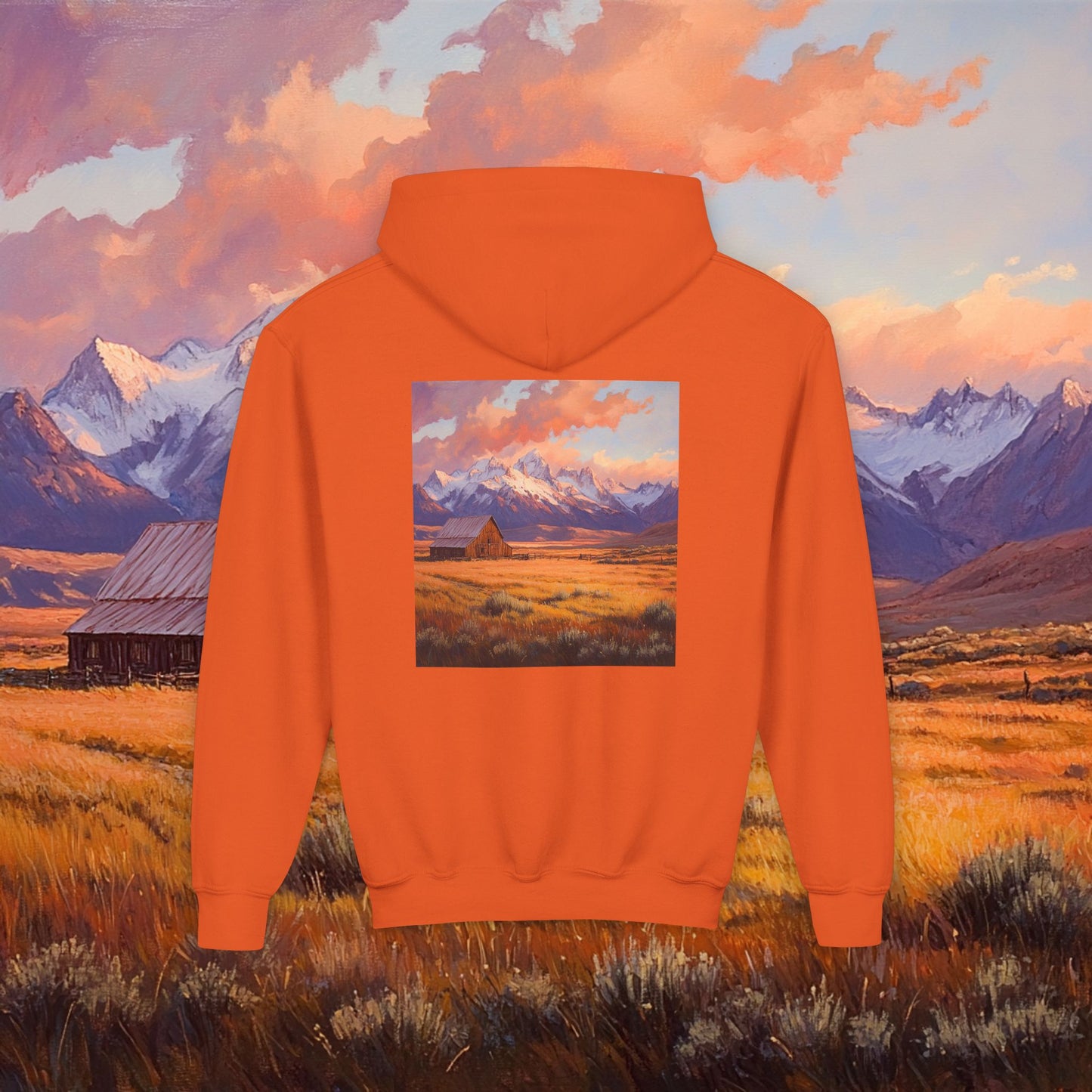 Rustic Prairie Barn Kids Hoodie