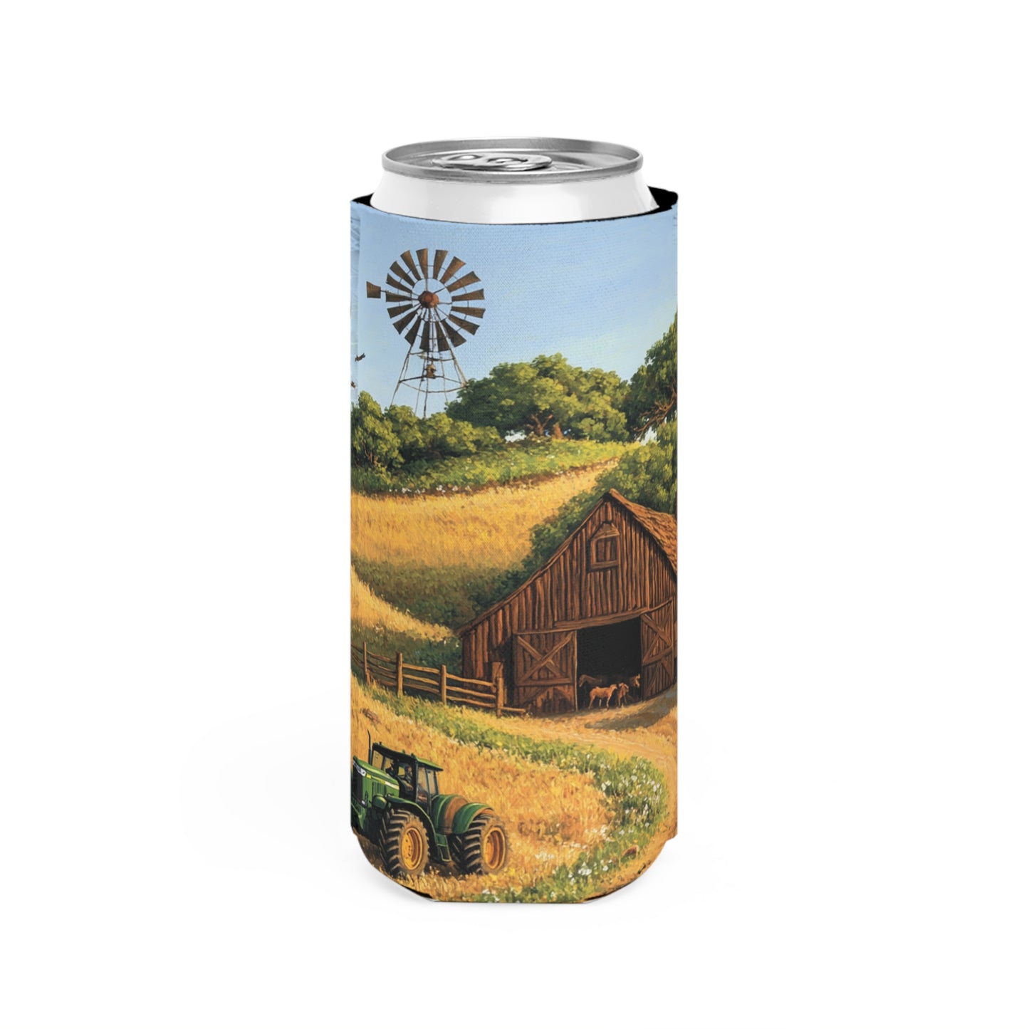 Farm Barn Slim Can Koozie