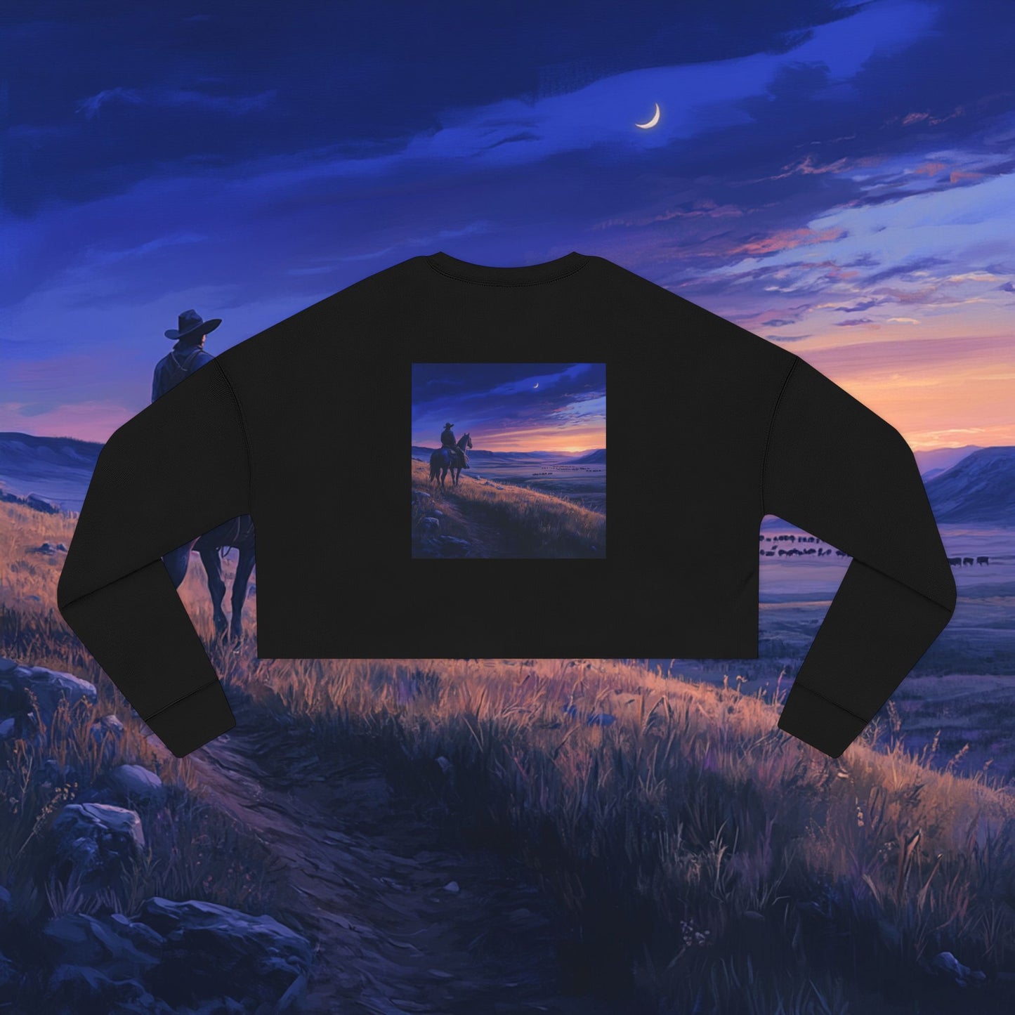 Twilight Cowboy Crop Sweatshirt