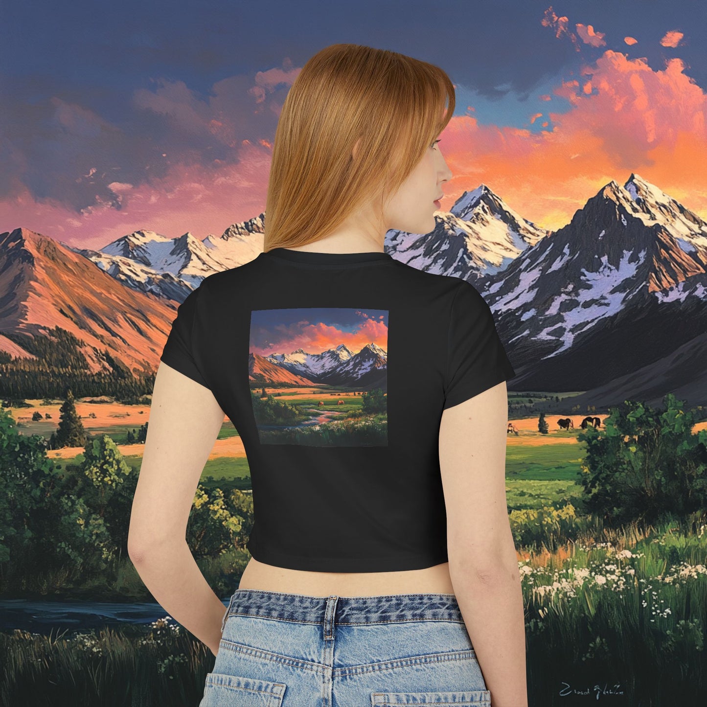 Horse Valley Sunset Crop Top