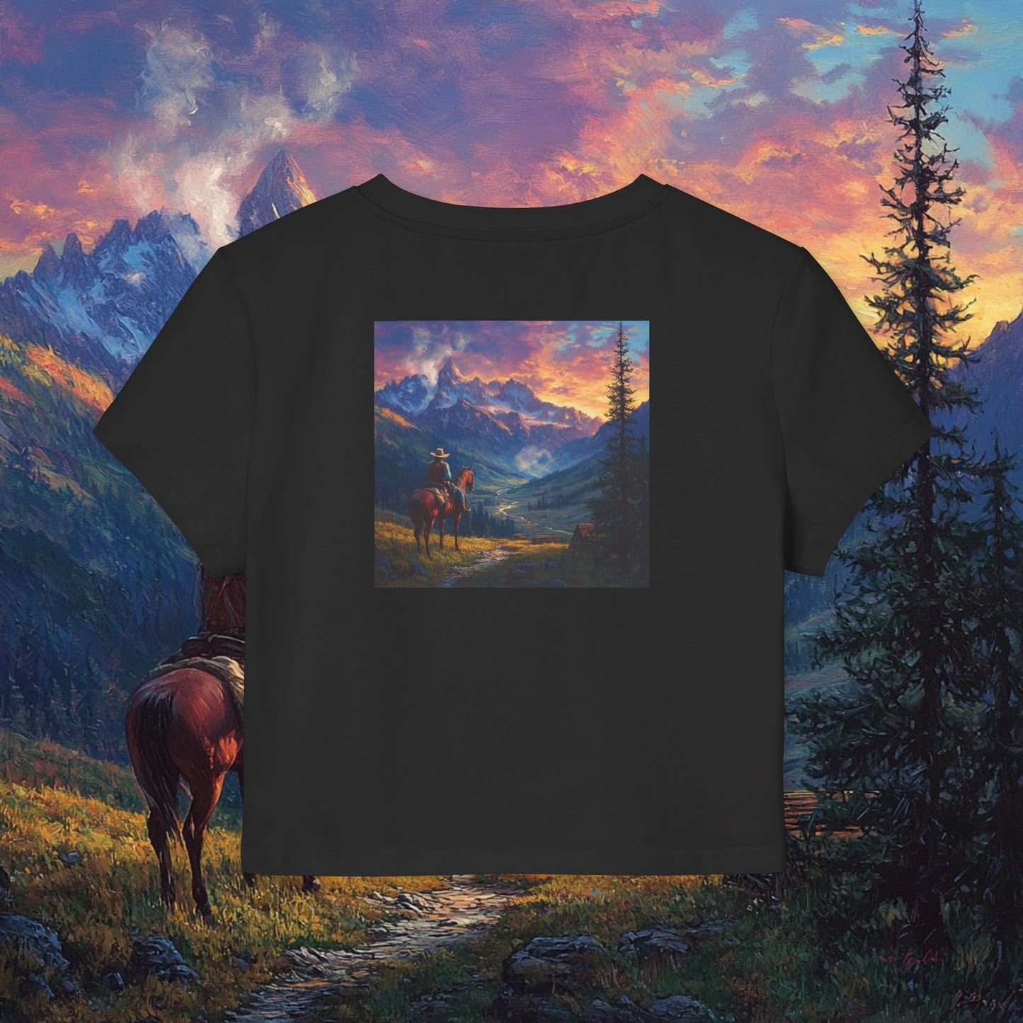 Rocky Mountain Cowboy Crop Top