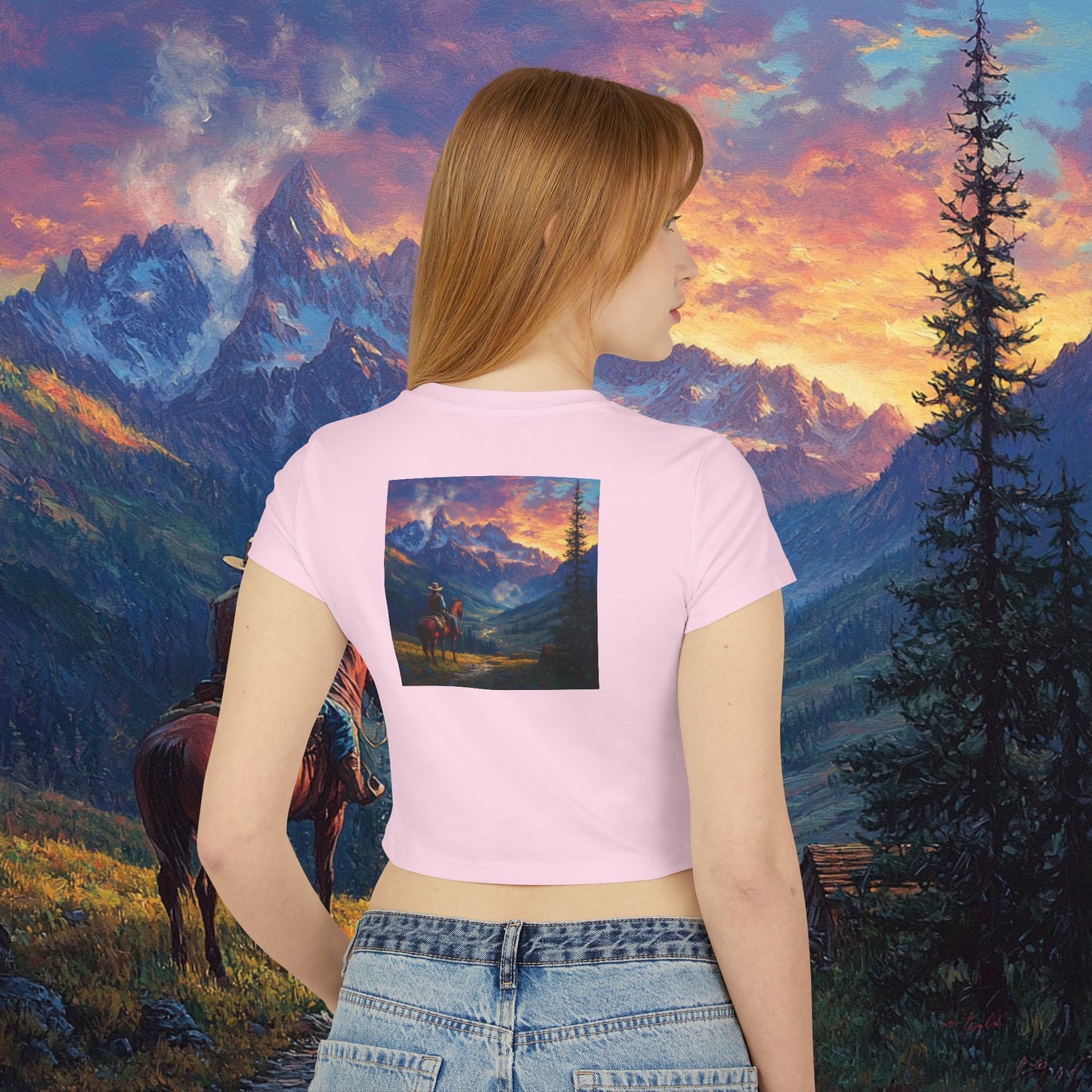 Rocky Mountain Cowboy Crop Top