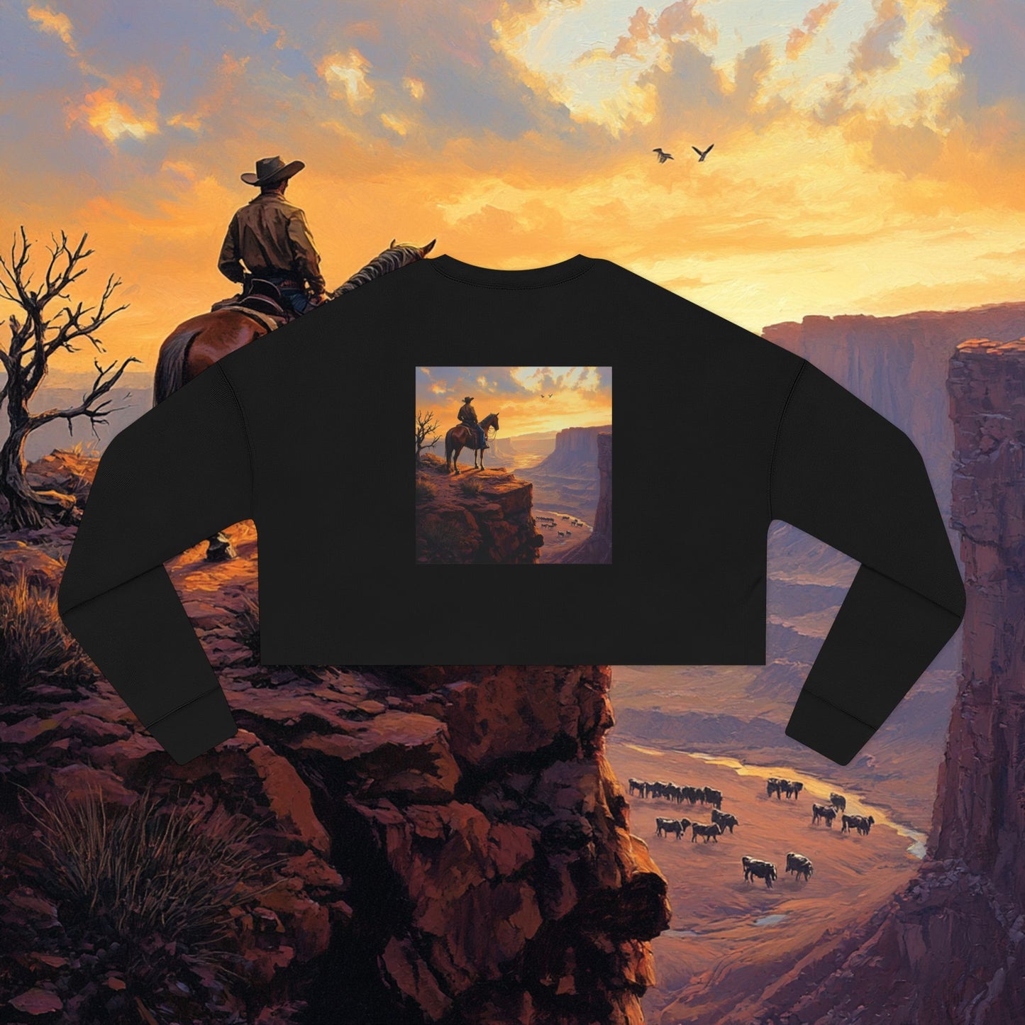 Cowboy Canyon Crop Sweatshirt