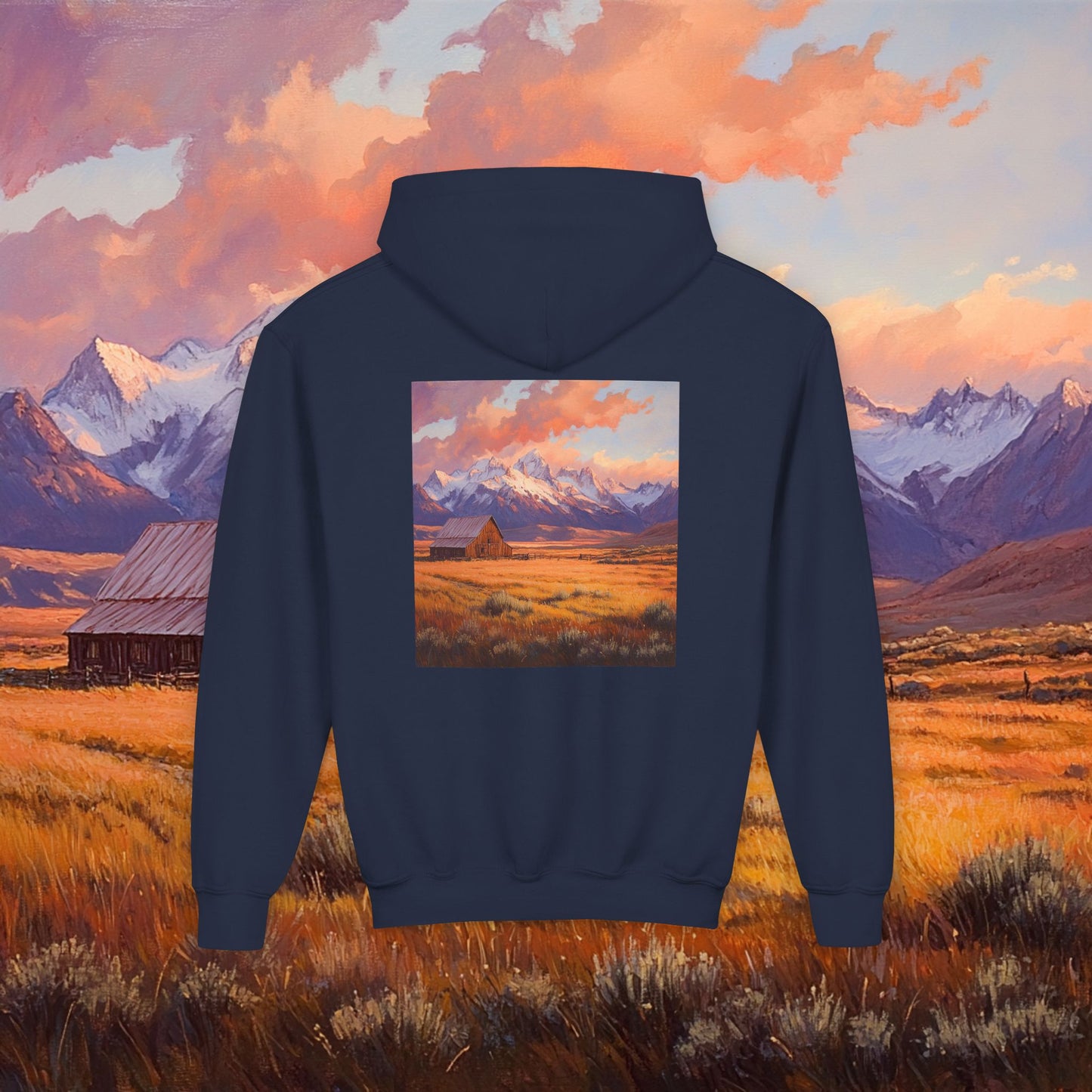 Rustic Prairie Barn Kids Hoodie