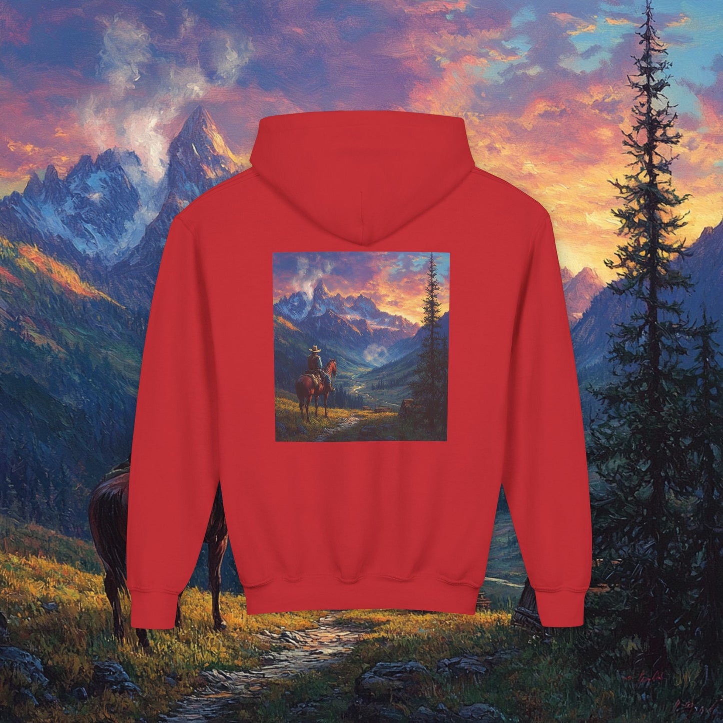Rocky Mountain Cowboy Kids Hoodie
