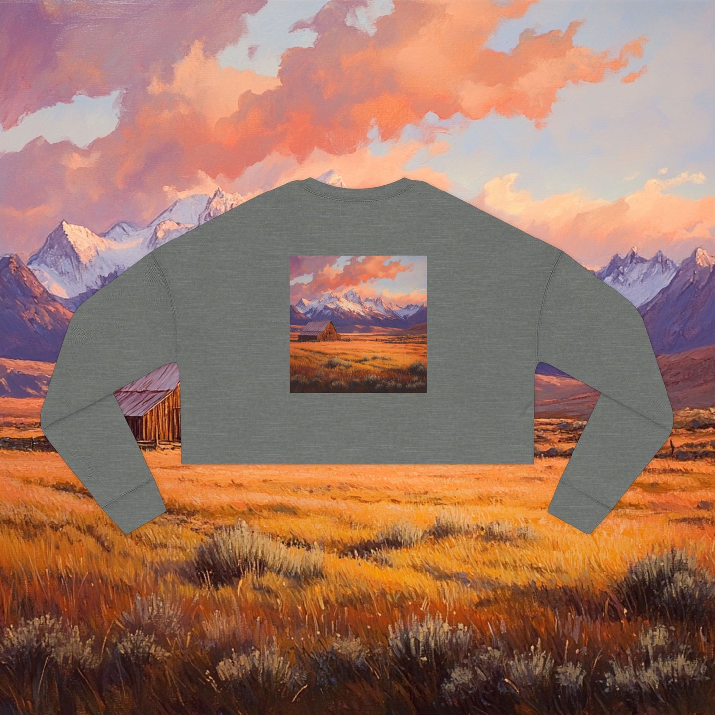 Rustic Prairie Barn Crop Sweatshirt