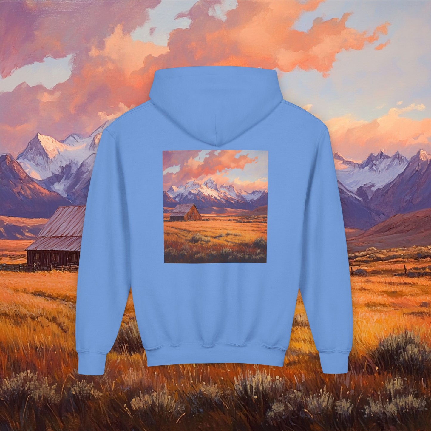 Rustic Prairie Barn Kids Hoodie