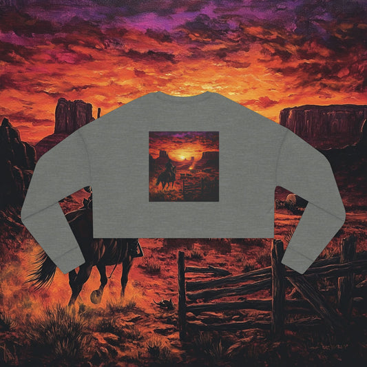 Cowboy Sunset Crop Sweatshirt