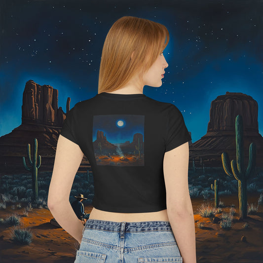 Moonlit Cowboy Campfire Crop Top