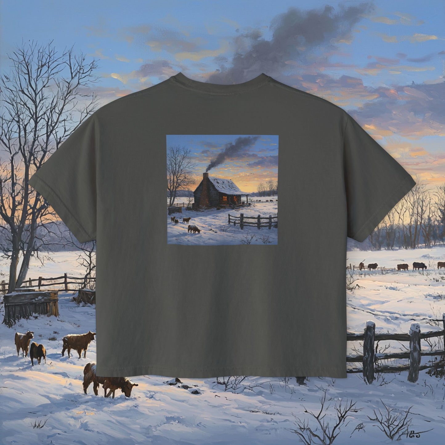 Winter Cabin Boxy Tee
