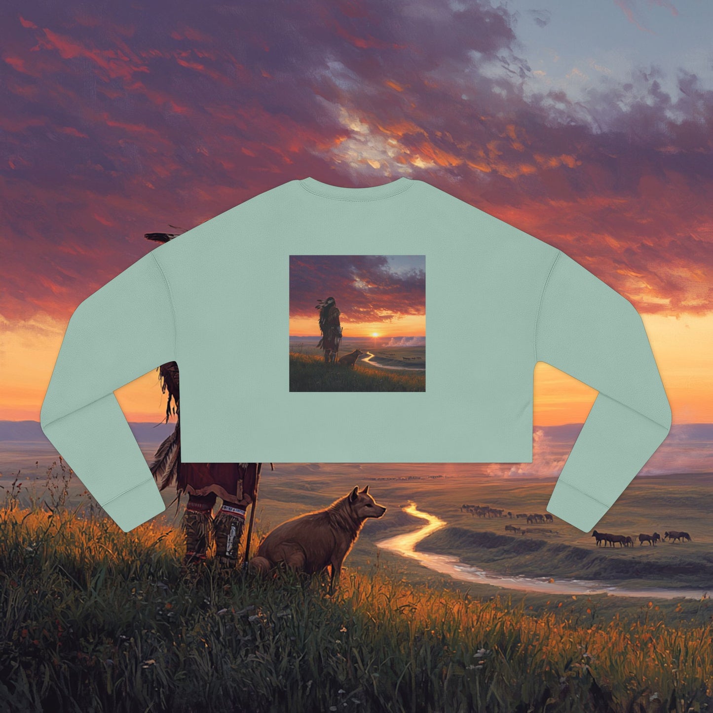 A Warrior's Best Friend Crop Sweatshirt