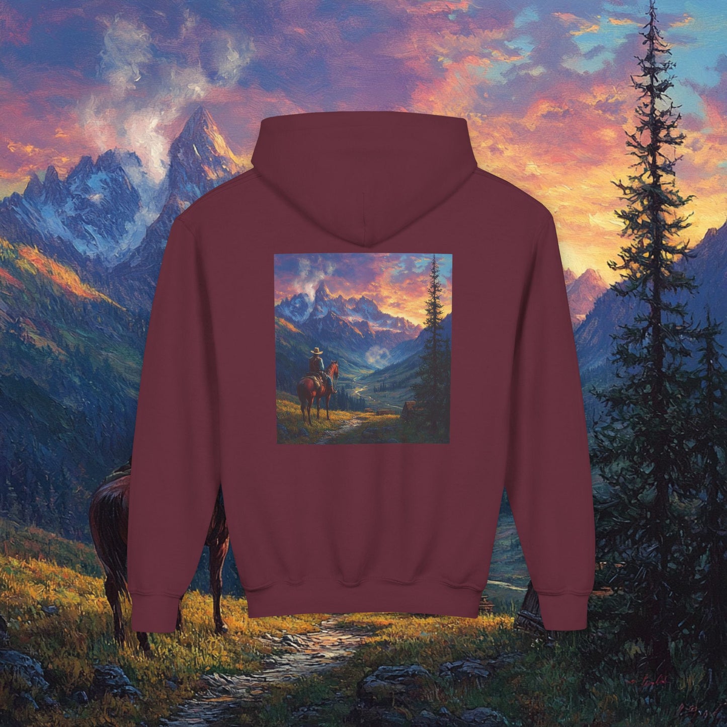 Rocky Mountain Cowboy Kids Hoodie
