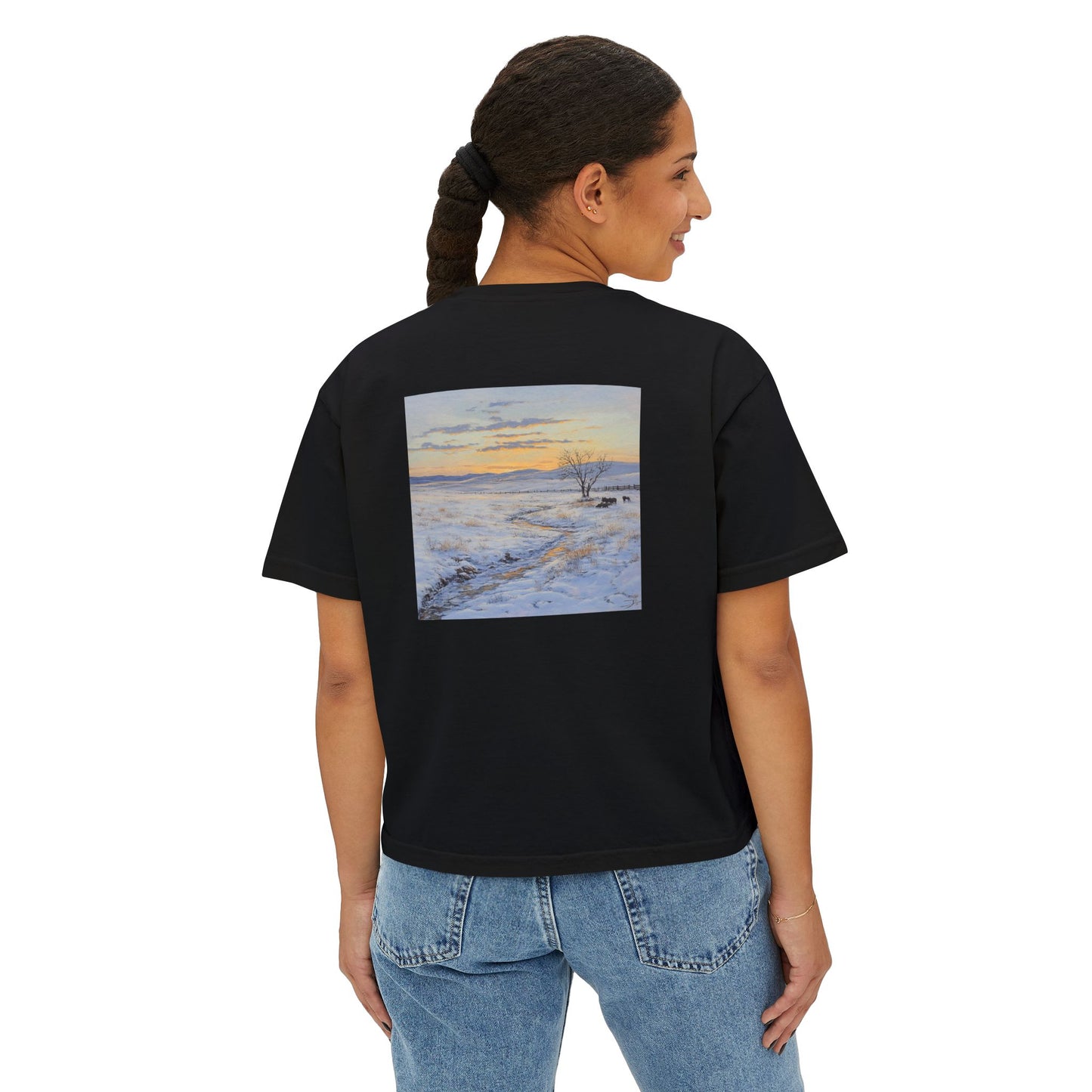Winter Western Plains Boxy Tee