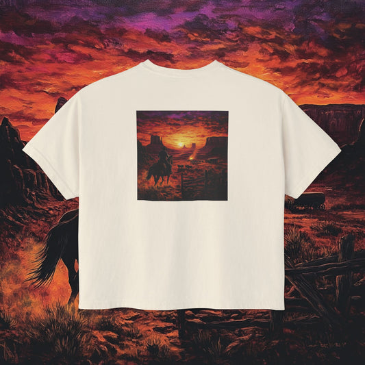 Cowboy Sunset Boxy Tee