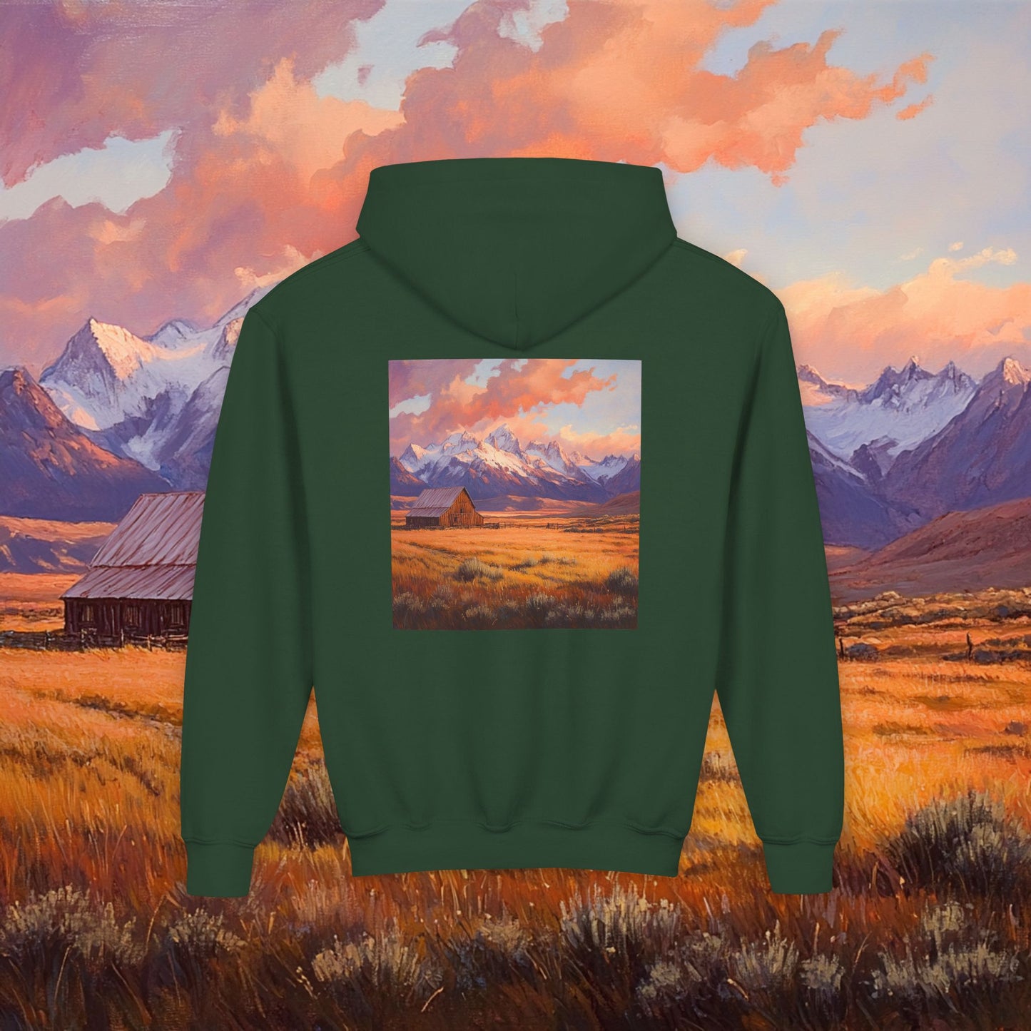 Rustic Prairie Barn Kids Hoodie