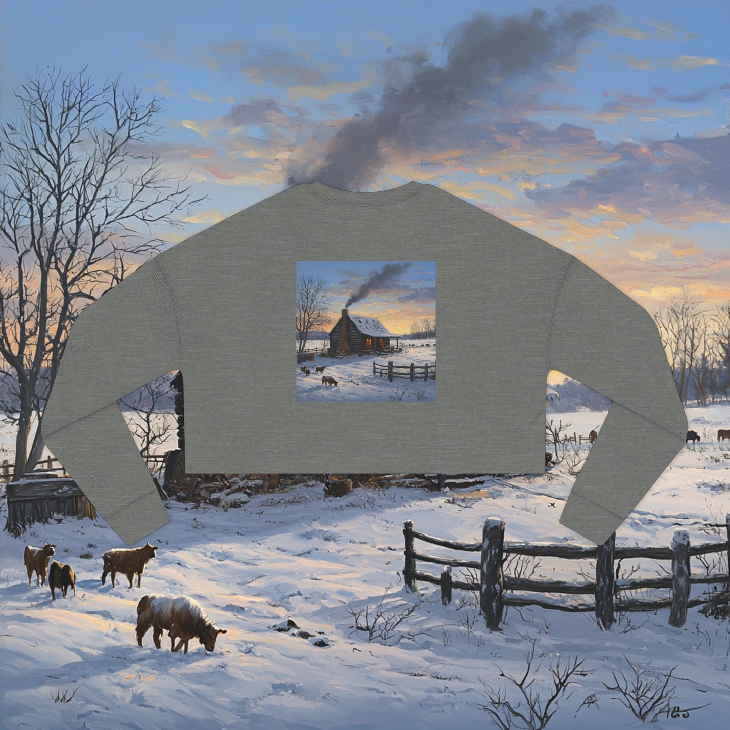 Winter Cabin Crop Sweatshirt