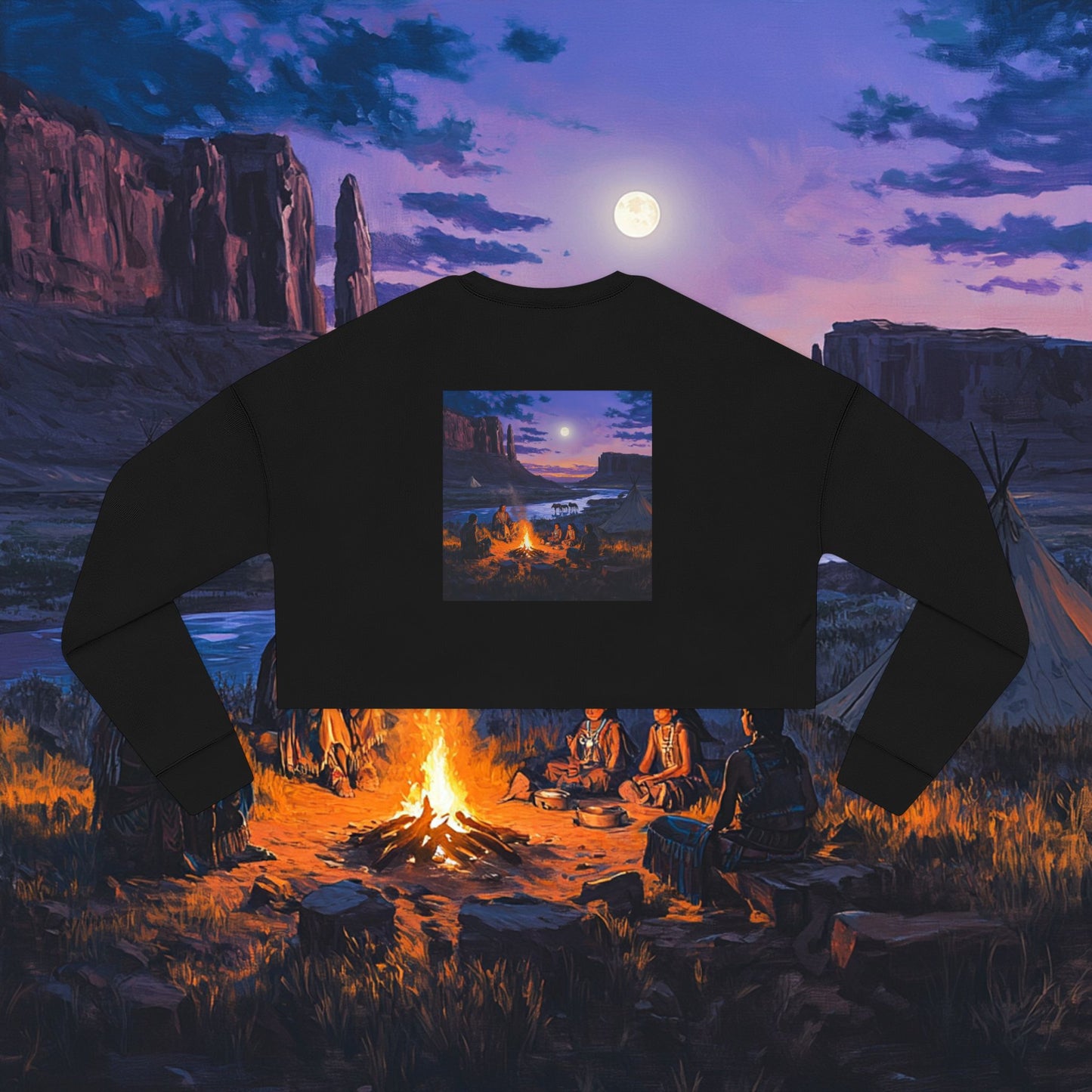 Tribal Gathering Crop Sweatshirt