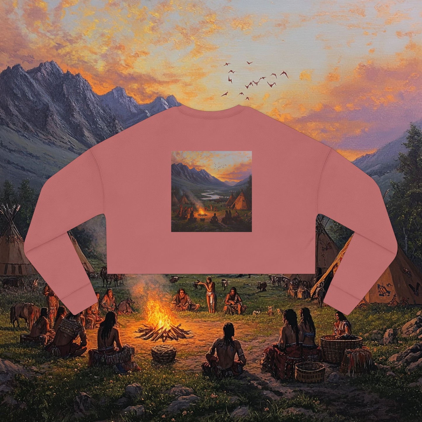 Tribal Party Crop Sweatshirt