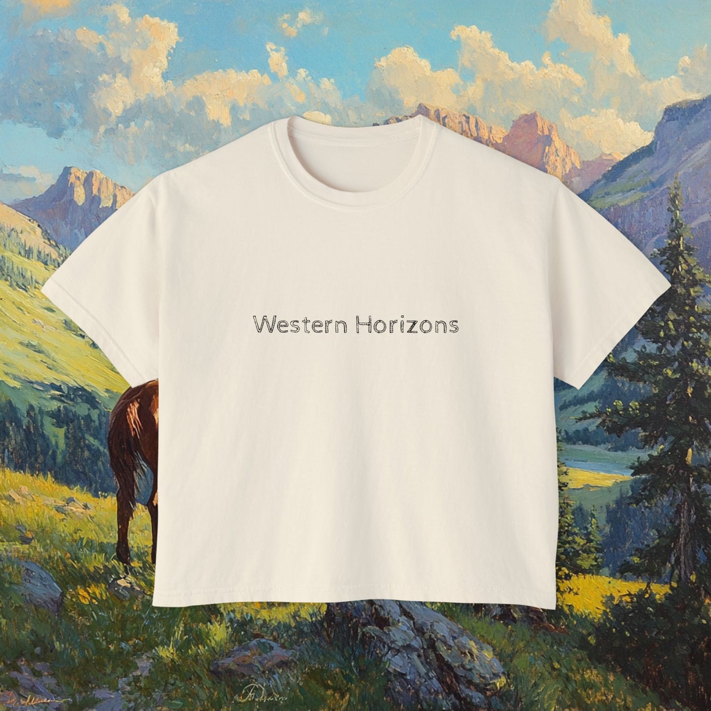 Starin' Cowboy Boxy Tee