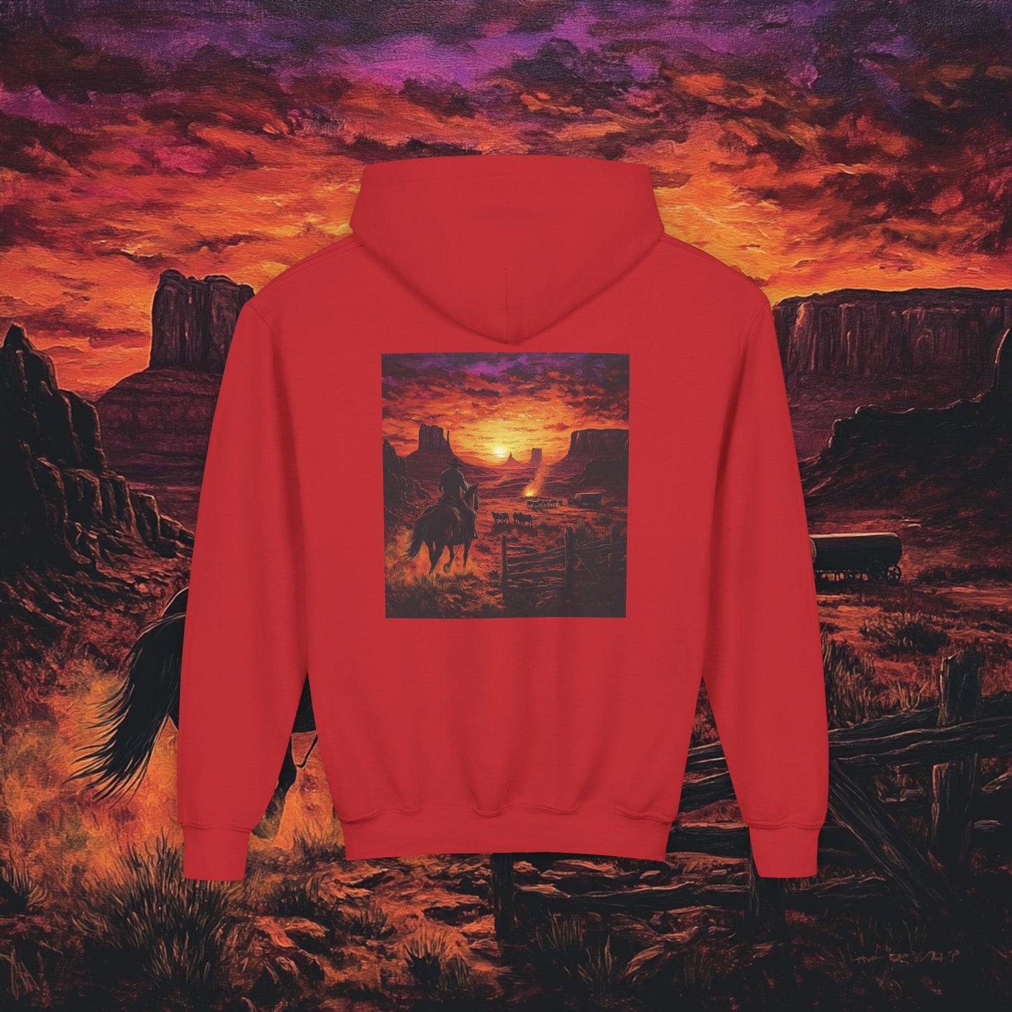 Cowboy Sunset Kids Hoodie