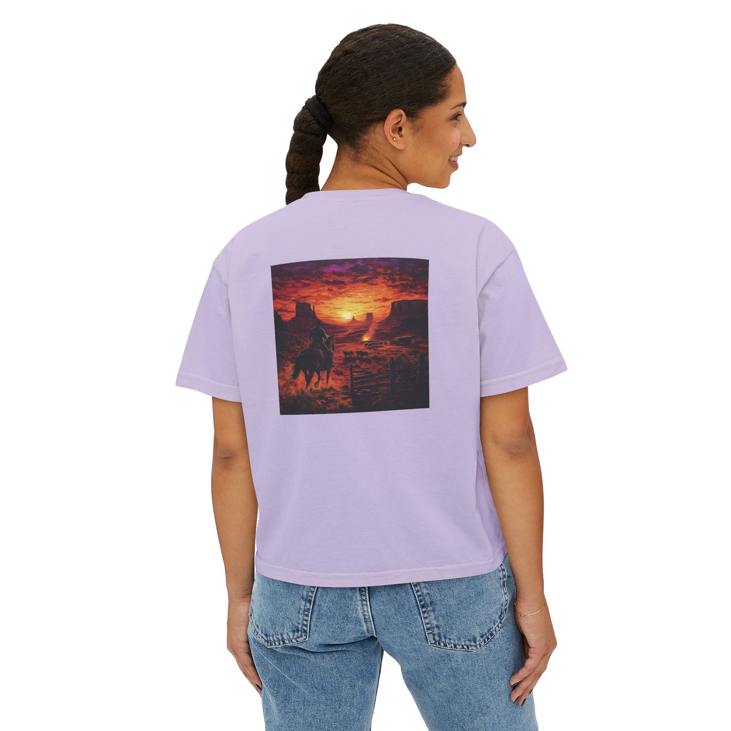 Cowboy Sunset Boxy Tee