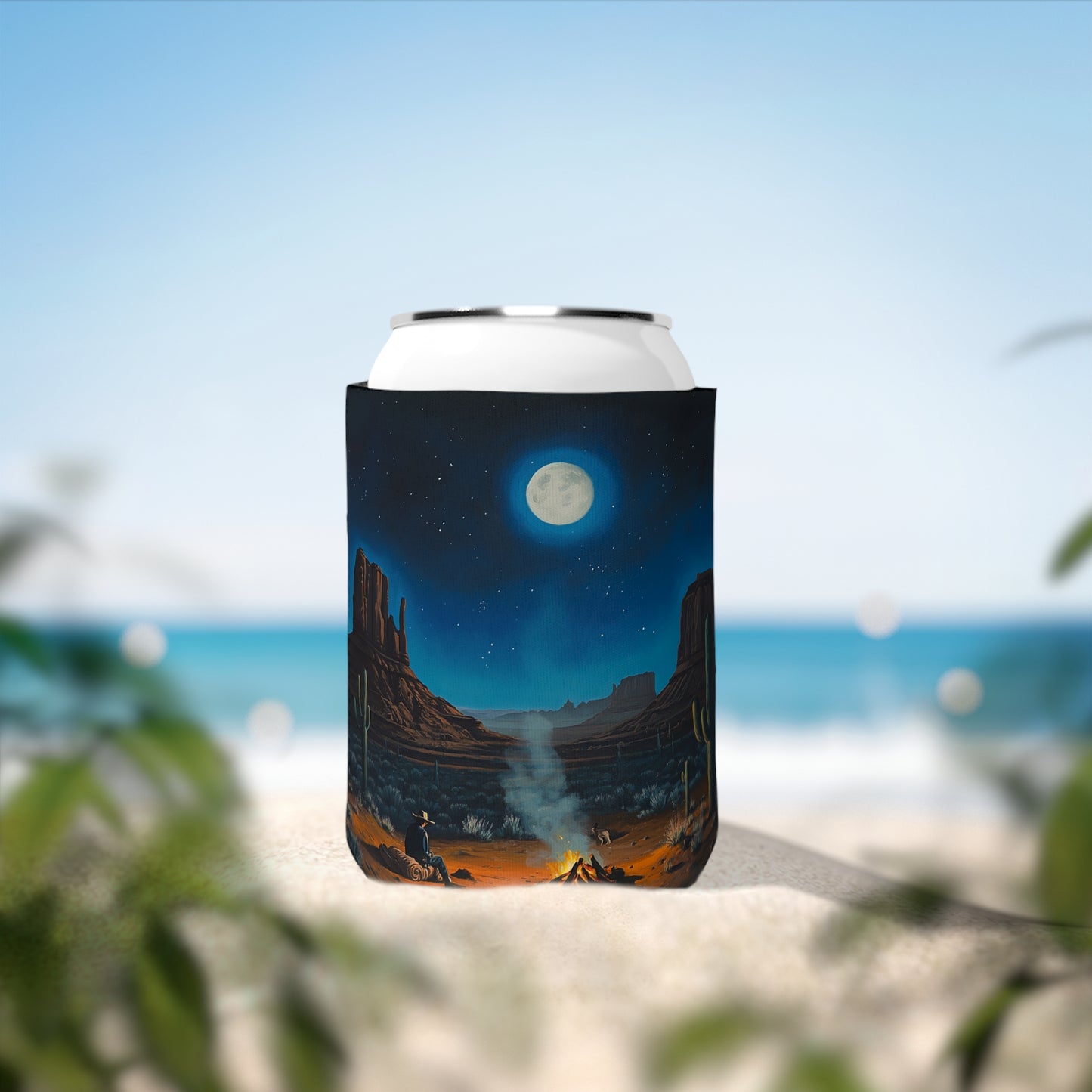 Moonlit Cowboy Campfire Koozie
