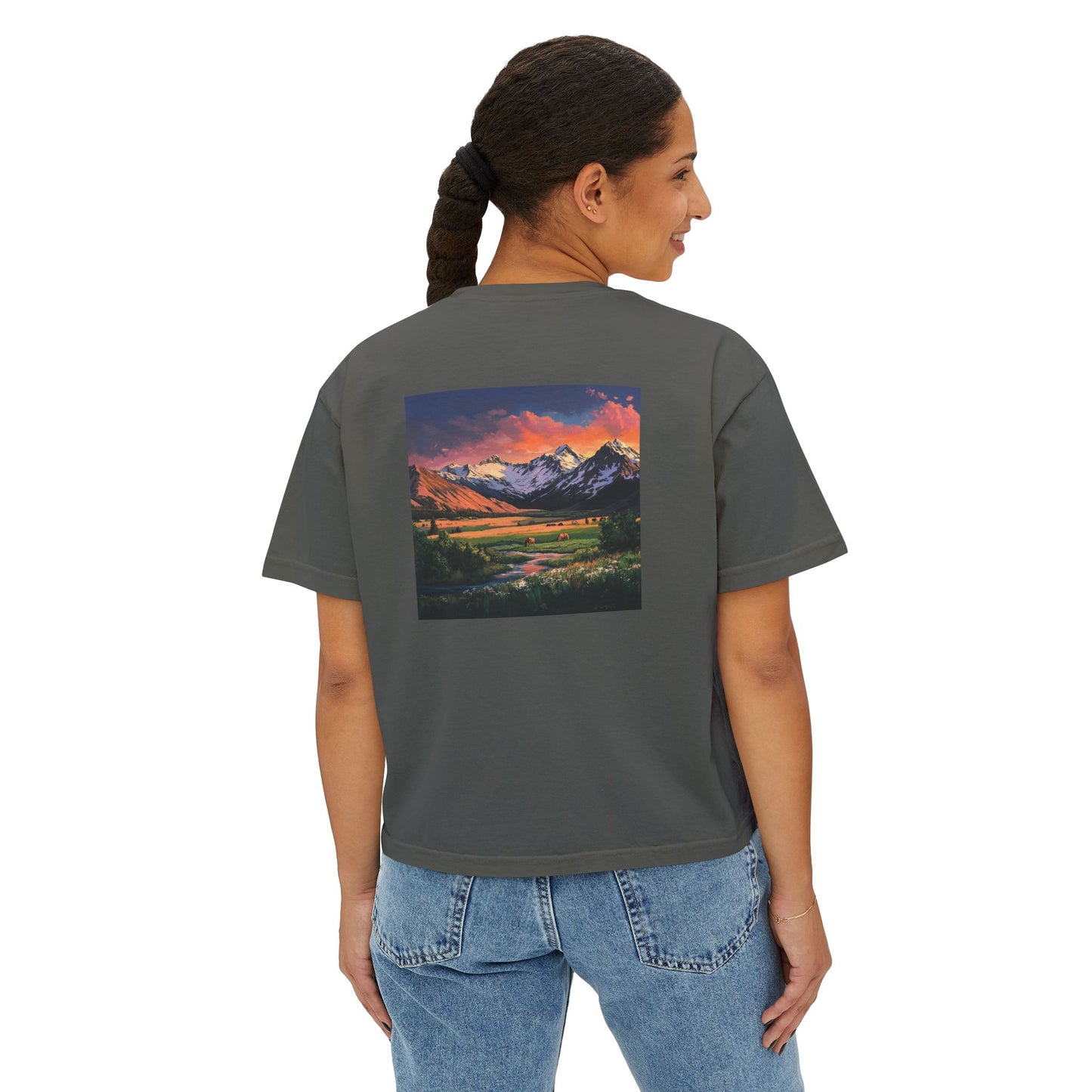 Horse Valley Sunset Boxy Tee