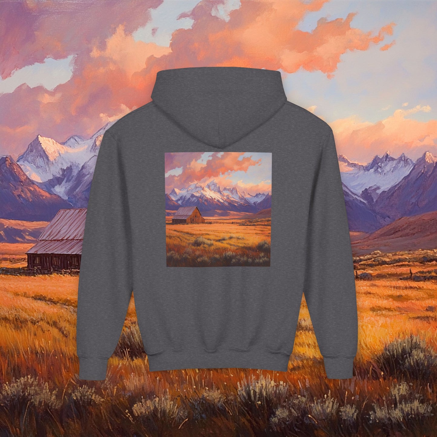 Rustic Prairie Barn Kids Hoodie