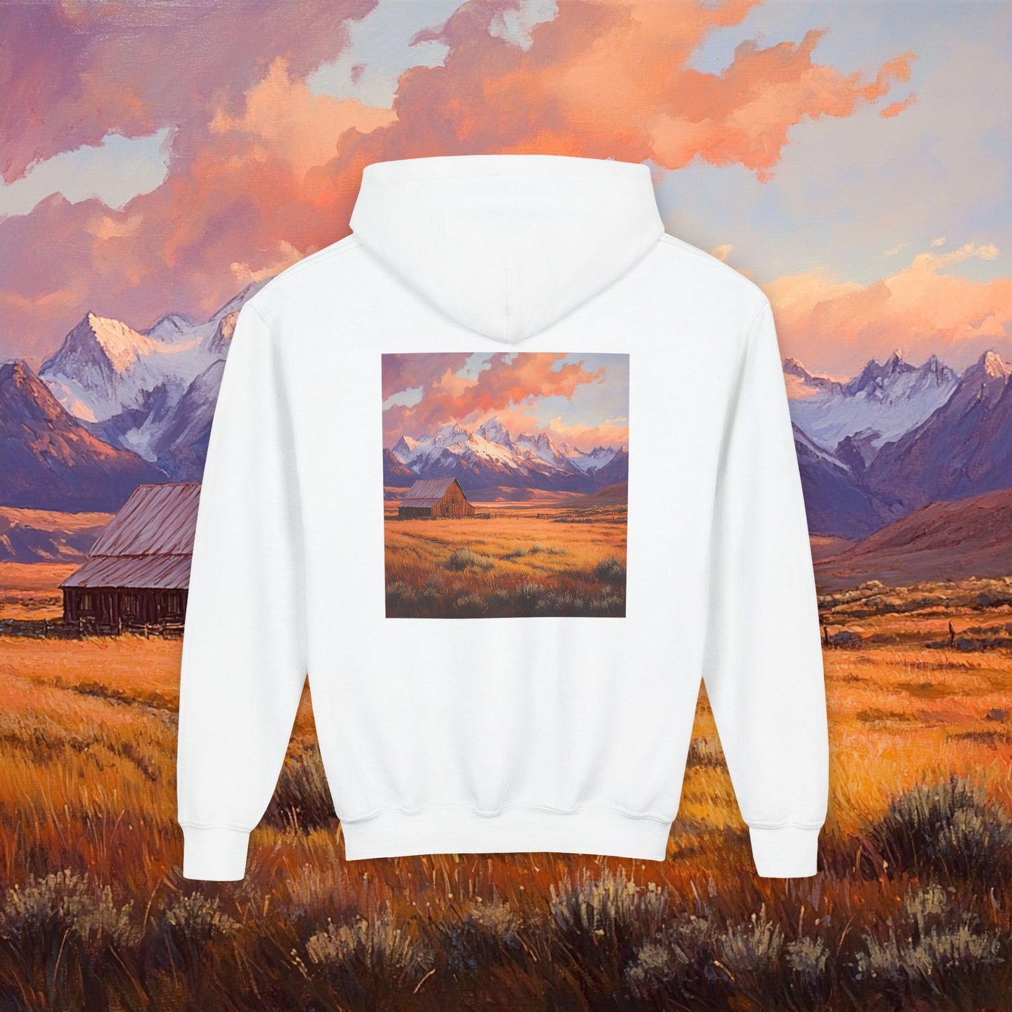 Rustic Prairie Barn Kids Hoodie