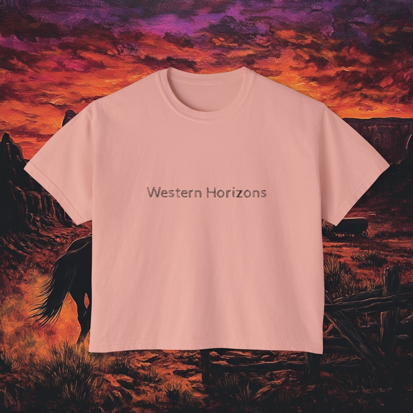 Cowboy Sunset Boxy Tee