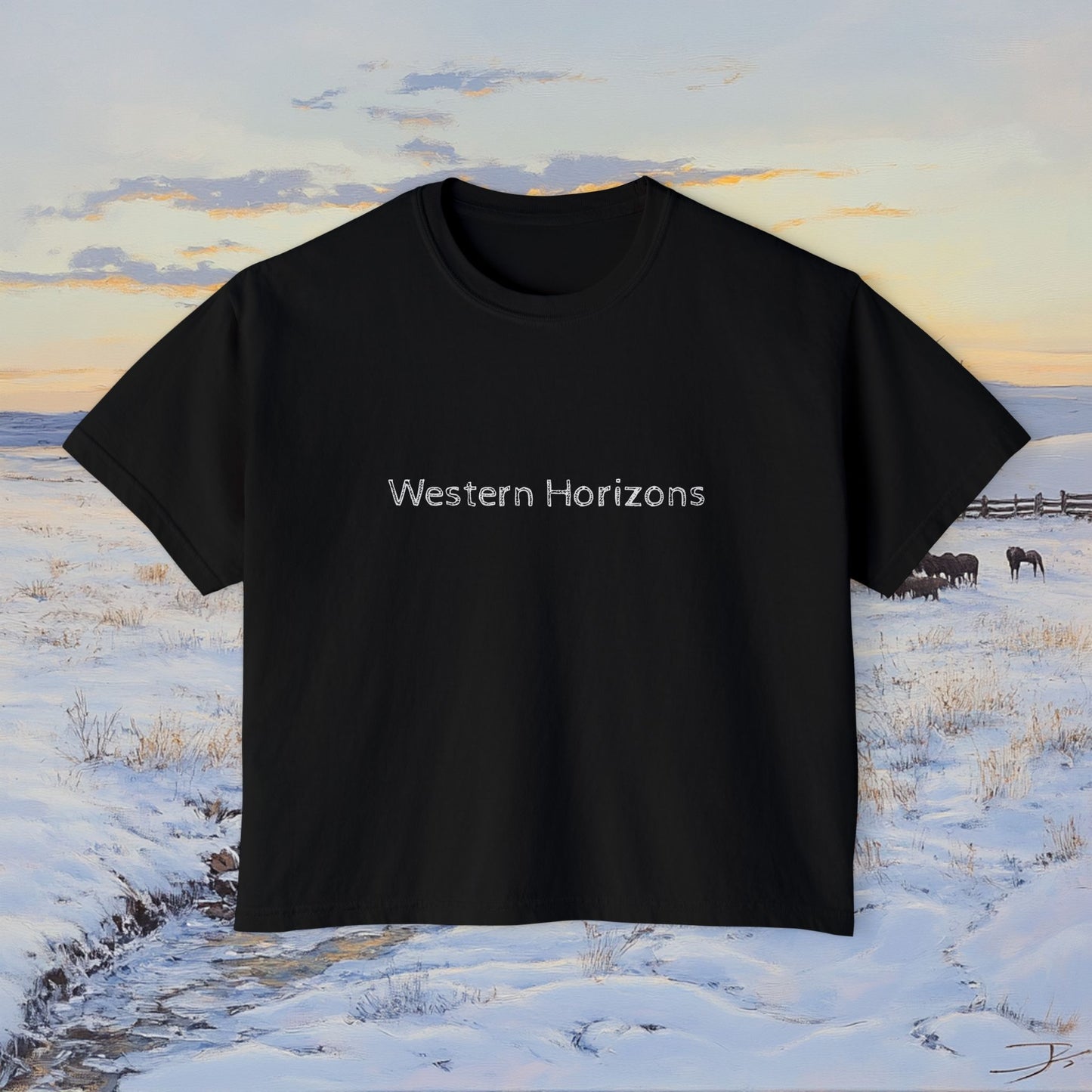 Winter Western Plains Boxy Tee