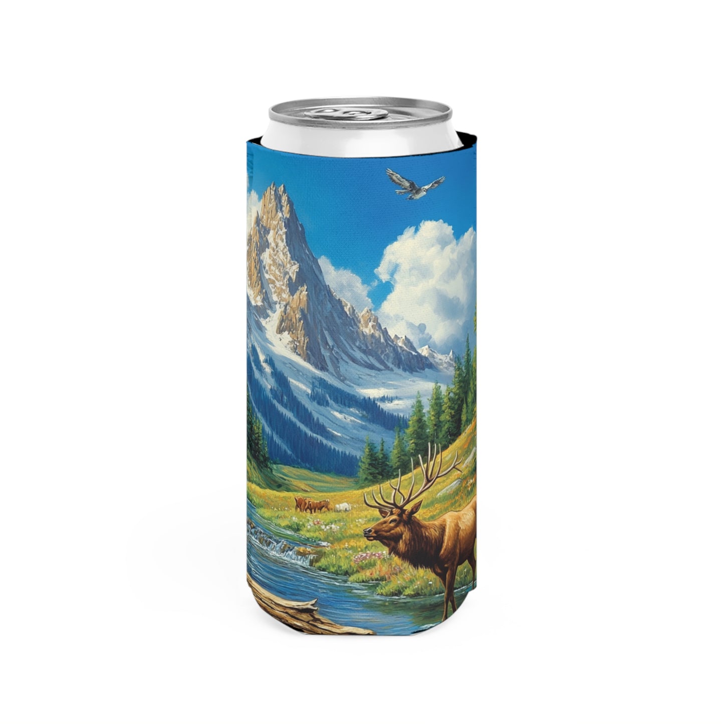 Elk Mountain Slim Can Koozie