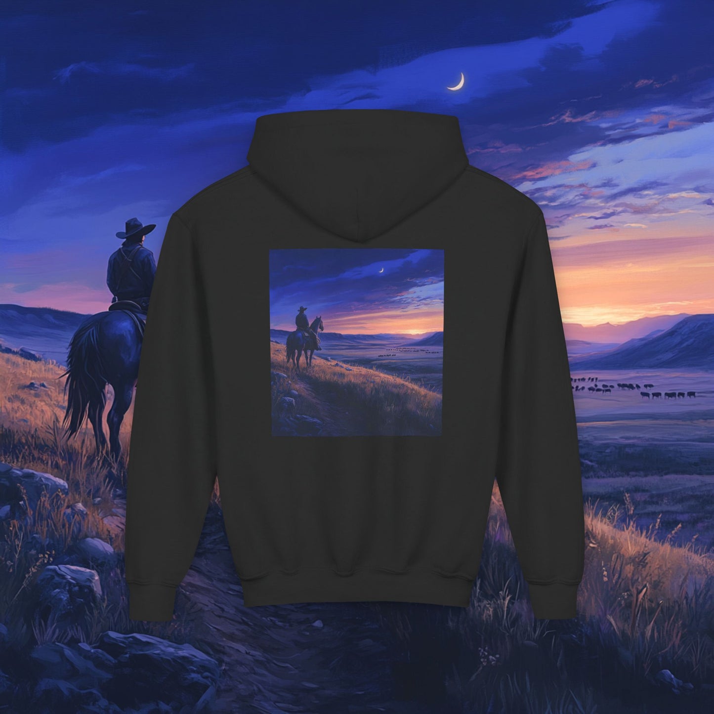 Twilight Cowboy Kids Hoodie