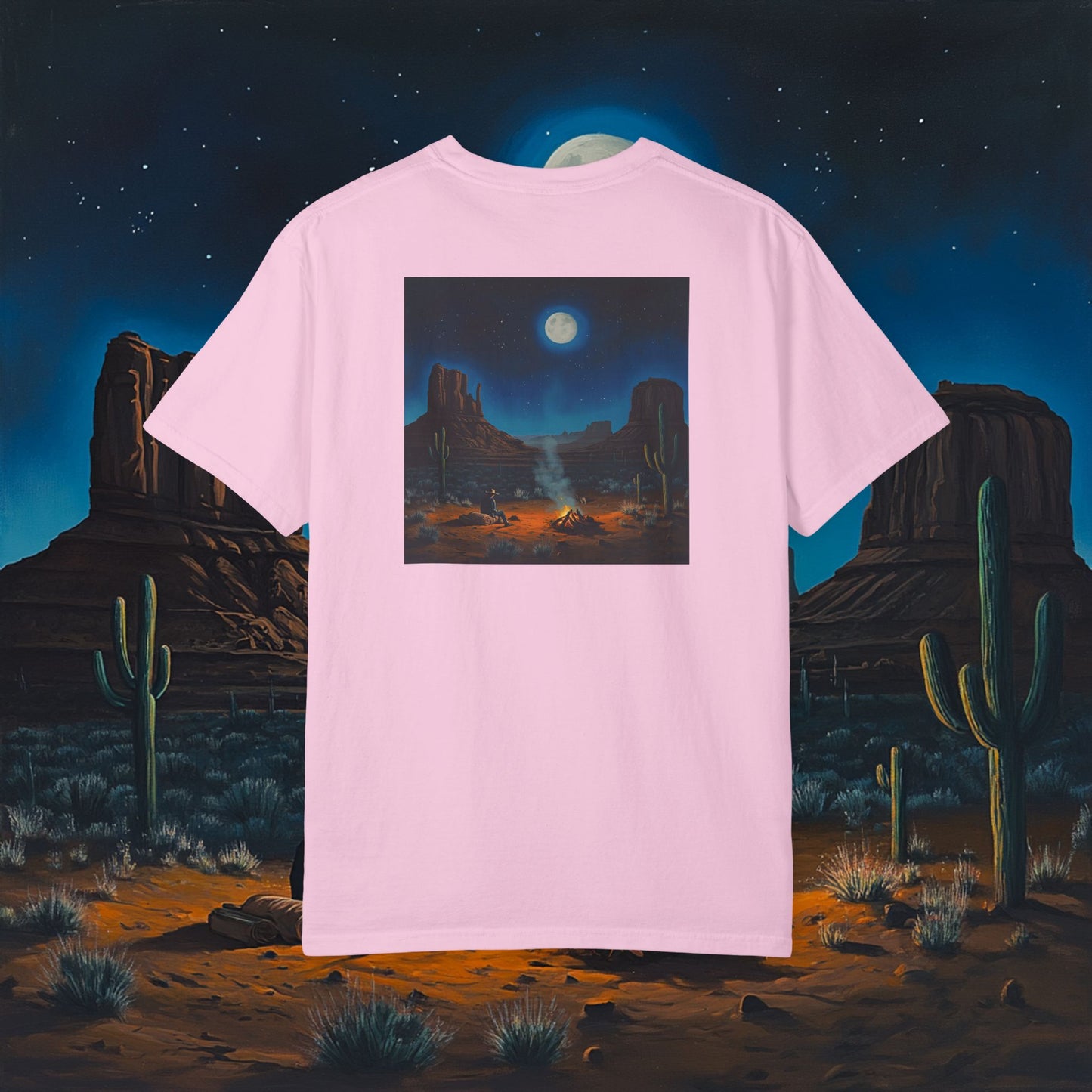 Moonlit Cowboy Campfire T-Shirt