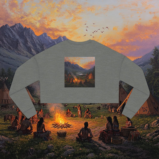 Tribal Party Crop Sweatshirt