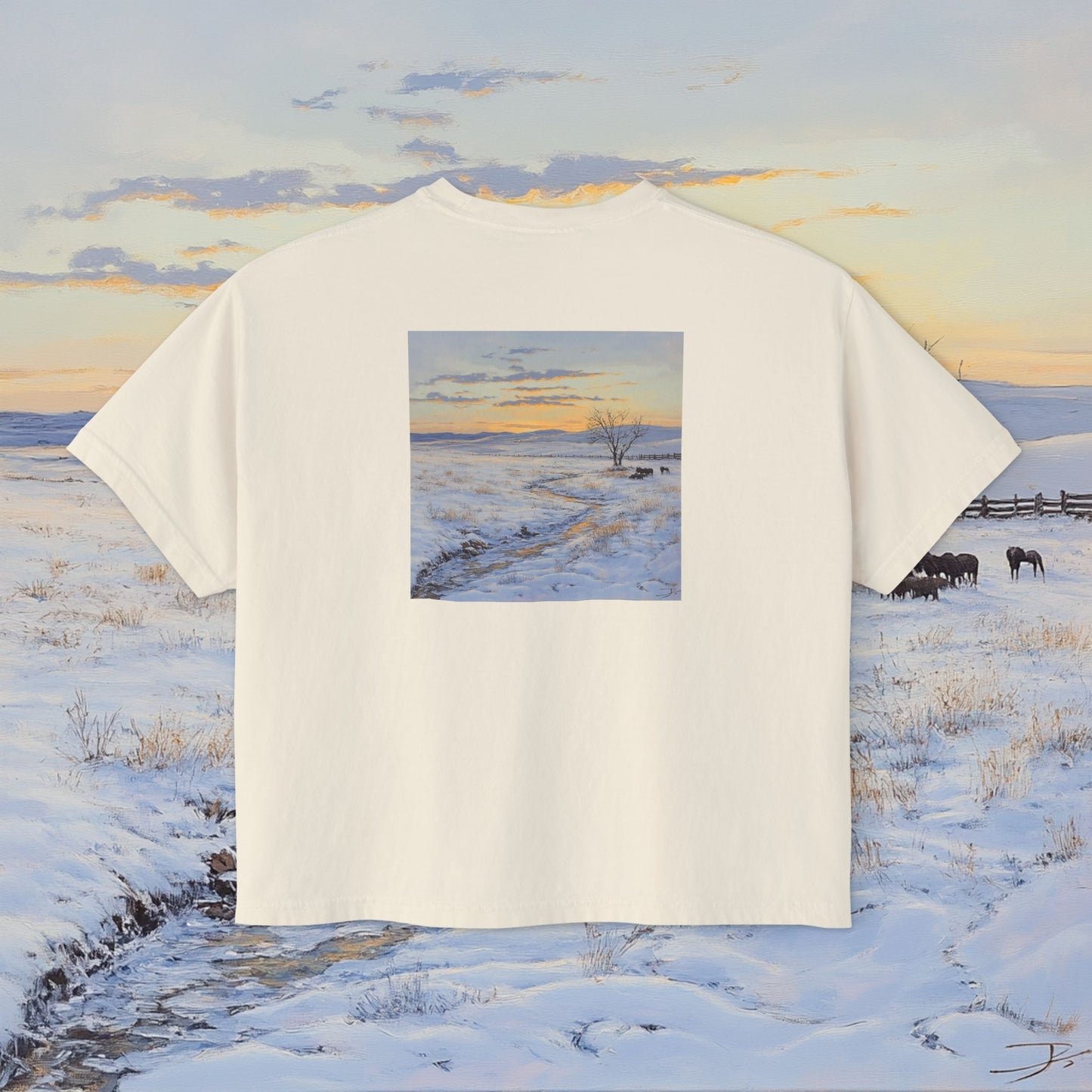 Winter Western Plains Boxy Tee
