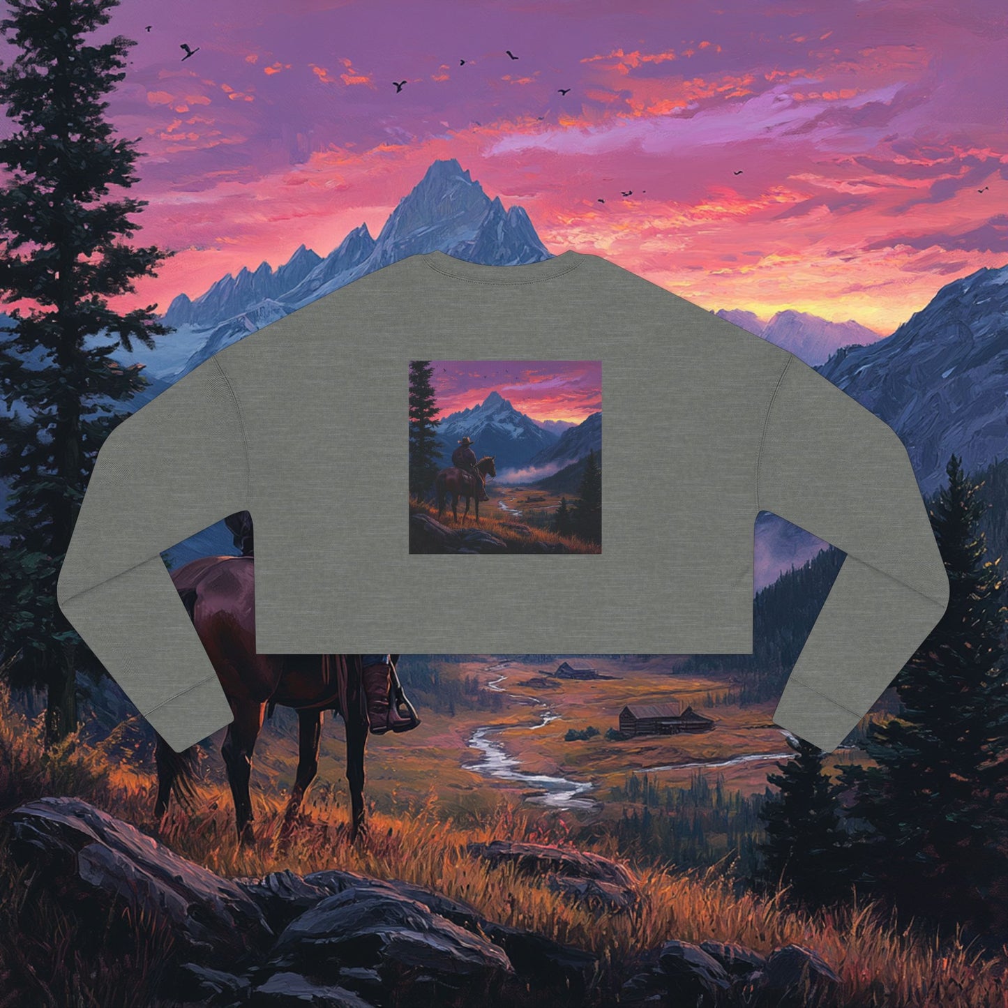 Pink Skies Crop Sweatshirt