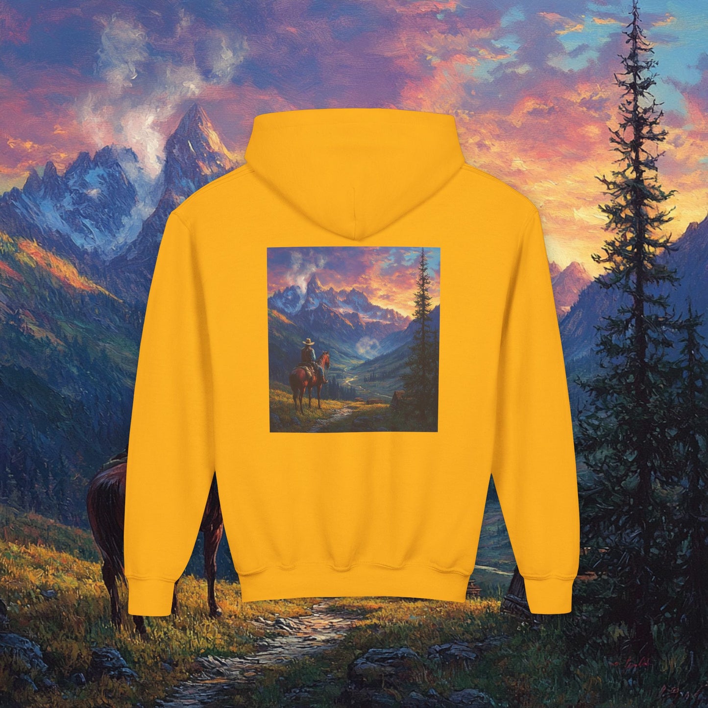 Rocky Mountain Cowboy Kids Hoodie